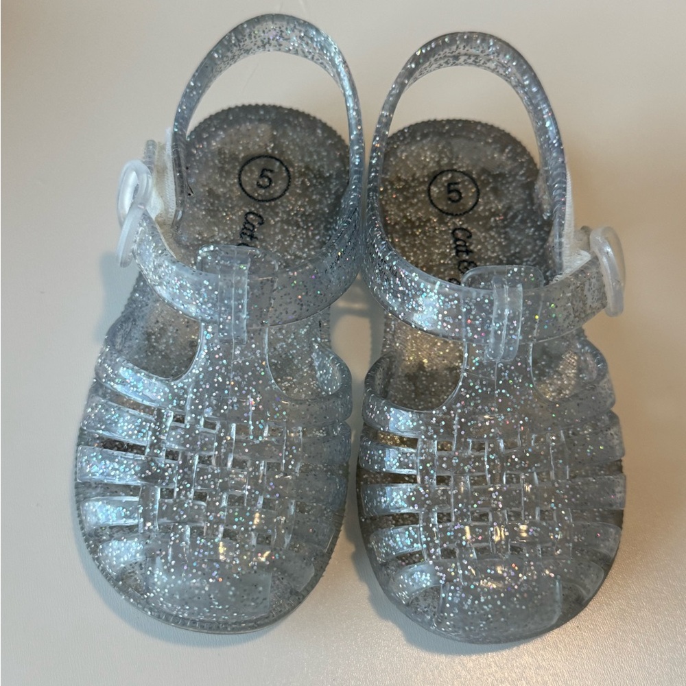 Lot of 4, size 5 baby/toddler sandals flats Cat & Jack - Easter spring shoes - Picture 2 of 8